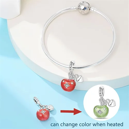 Miniatura 2 de PARCOM Charms S925 Sterling Silver Fits for Pandora Bracelets Cherry Blossom Dangle Beads Jewelry for Women