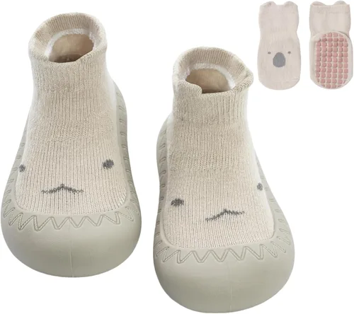 2 pares de zapatos antideslizantes estilo caroon para bebés, zapatos para niños y niñas, zapatos para caminar, zapatos de goma suave con pantuflas