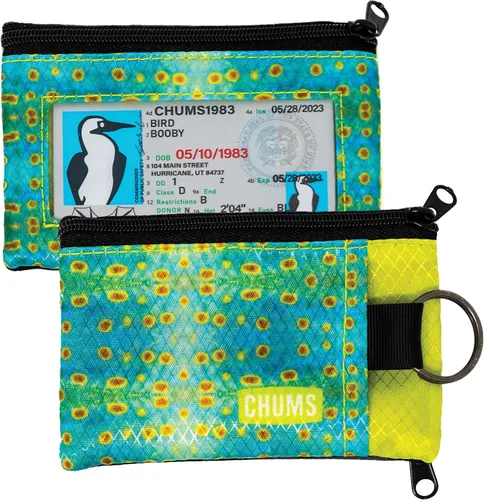 Miniatura 10 de Chums Surfshorts - Cartera minimalista ligera con cremallera y ventana de identificación transparente, resistente al agua con llavero