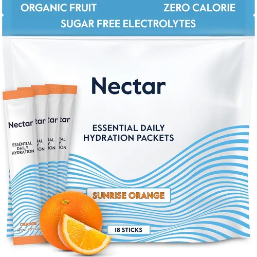 Miniatura 21 de Nectar - Sobres de hidratación - Sobres de polvo de electrolitos - Sin azúcar ni calorías - Polvo de electrolitos líquidos de frutas orgánicas