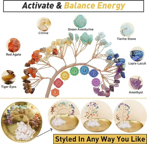 Miniatura 5 de Soporte de cristal para Palo Santo, soporte para incienso para 7 chakras, soporte de incienso de latón de 5.5 pulgadas, 6 en 1 para varillas