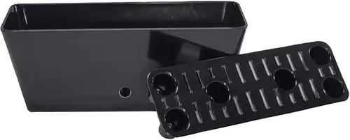Miniatura 3 de Maceta de bambú con riego automático de 16 pulgadas, maceta rectangular ecológica para interiores y exteriores, maceta de bambú sostenible con Negro