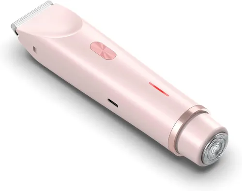 Miniatura 8 de ANFOOS Afeitadora eléctrica 2 en 1 y recortadora de bikini para mujer, impermeable, en húmedo y seco, recargable, para cara, piernas, axilas, Rosa