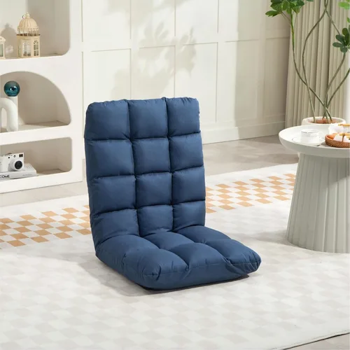 Miniatura 2 de Folding Floor Gaming Chair with Back Support, 14-Position Adjustable Recliner - Padded Cushion with Breathable Linen & Cotton Blend for Adults &