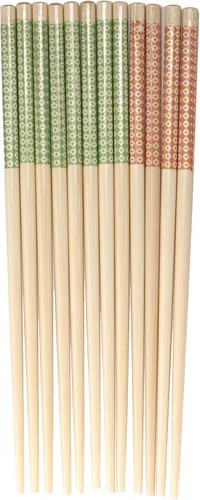 Miniatura 14 de BambooMN Palillos japoneses reutilizables de bambú premium, estampado floral, 9.5 pulgadas, color azul, 6 pares
