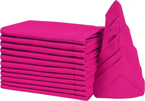 Miniatura 11 de Juego de 12 servilletas de tela con vainica, servilletas de tela, servilletas de algodón lavables, servilletas de algodón lavables, servilletas