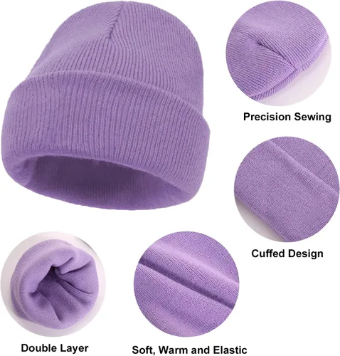 Miniatura 6 de UTTPLL Gorro de punto suave y lindo unisex con calavera elástica con cara sonriente para hombres y mujeres