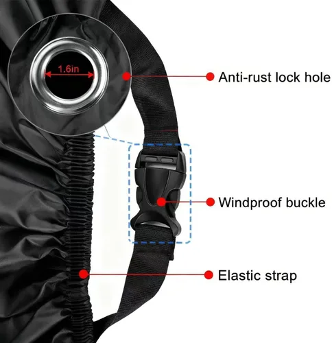 Miniatura 5 de Funda para motocicleta para todas las estaciones, calidad universal de clima, impermeable, protección solar al aire libre, refugio para scooter, a