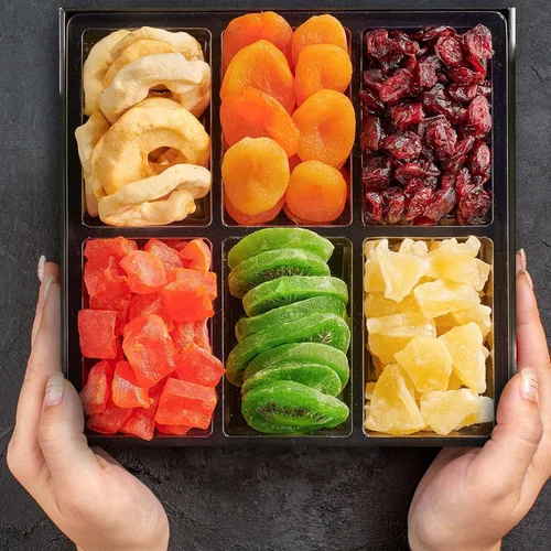 Miniatura 3 de Cesta de regalo de frutas secas, caja de aperitivos gourmet, en elegante caja de ventana con cajón, juego de regalo para Navidad, Año Nuevo, fiesta