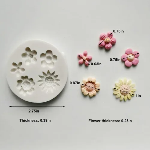 Miniatura 2 de Pequeños artículos encantadores Juego de moldes de silicona para fondant para decoración de pasteles, pasta de goma, dulces y chocolate, arcilla