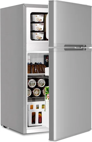 Miniatura 9 de Antarctic Star 3.2 pies cúbicos, mini refrigerador con congelador, mininevera de dos puertas, refrigerador compacto, termostato ajustable, mini
