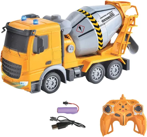 Miniatura 4 de LEXiBOOK, Crosslander® pro Mezclador de hormigón RC, mezclador de camión con control remoto, efectos de luz, tanque giratorio de 360°, recargable