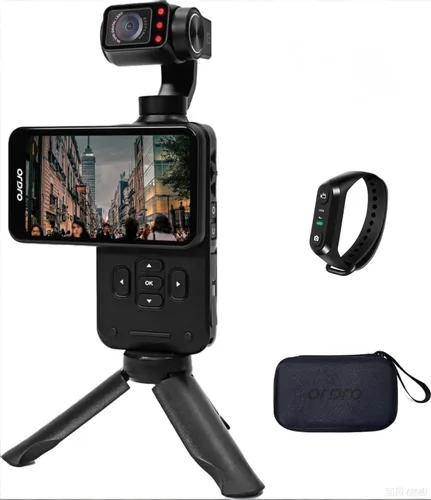 ORDRO Cámara de video de videocámara portátil M5, estabilización de 3 ejes, pantalla táctil giratoria de 3.5 pulgadas, visión nocturna IR WDR