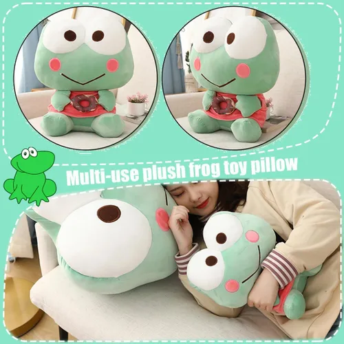 Miniatura 5 de ELAINREN Rana de peluche con rosquilla, ultra suave, juguete de peluche de rana verde Kawaii, muñeca de peluche de rana Fernando, regalo de 13.8