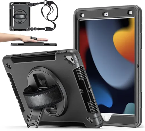 Miesherk Funda para iPad 10.2 9ª generación 2021: cubierta resistente a prueba de golpes de grado militar para iPad de 10.2 pulgadas 2021 - Soporte