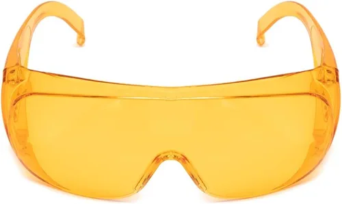 Miniatura 6 de Calabria 1003 Gafas de seguridad grandes que se ajustan sobre anteojos graduados Fitover para hombres y mujeres, envolventes, tintadas, Anaranjado