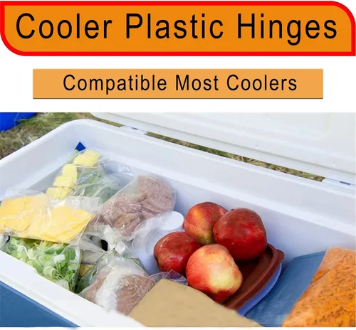 Miniatura 4 de Ansook Juego de bisagras y tornillos de plástico de repuesto, compatible con Coleman Coolers 5253 6262 6270, reemplazo de bisagras de refrigerador