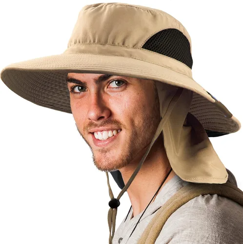 Miniatura 11 de SUN CUBE Sombrero de ala ancha para hombres y mujeres, sombreros de pesca, protección solar UV, sombrero de pescador, sombrero de pescador