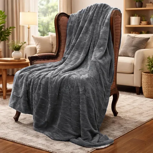 Cheer Collection Manta para sofá – Manta de lujo – Manta suave de microsherpa para sofá, cama y viajes – Elegante manta decorativa – 50 x 60 Gris