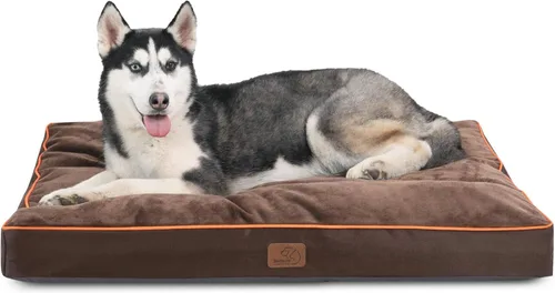 Bedsure Camas Lavables para Perros de Tamaño Grande - Alfombrilla para Mascotas de 3 Pulgadas de Grosor para Perros de hasta 80 libras con Almohadas