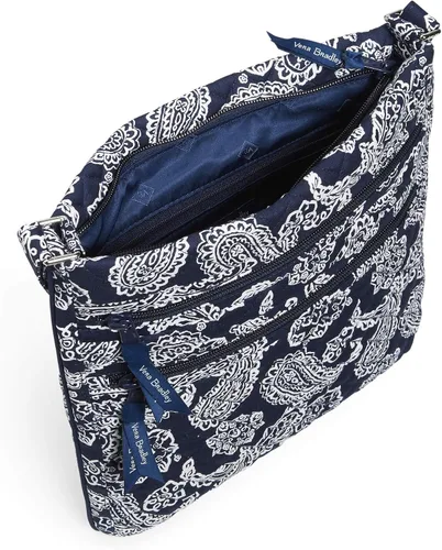 Miniatura 4 de Vera Bradley Cotton Collegiate Triple Zip Hipster Crossbody Purse (Multiple Teams Available)