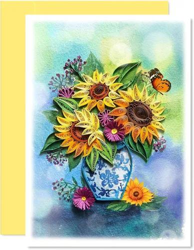 Miniatura 10 de KingKraft Tarjeta de felicitación de flores de narcisos, tarjeta de felicitación hecha a mano para todas las ocasiones, tarjeta de cumpleaños