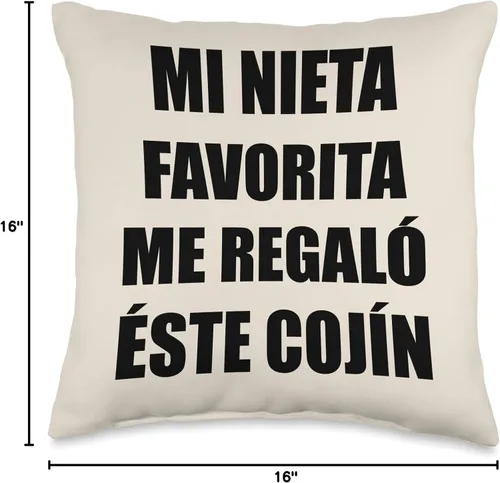 Miniatura 4 de Regalos Graciosos en Español Regalo para Abuela o Abuelo - Cojin de Nieta Favorita, 16x16, Multicolor