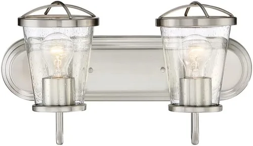 Miniatura 2 de Designers Fountain Darby 87002-SP - Lámpara de tocador de baño con 2 luces, platino satinado