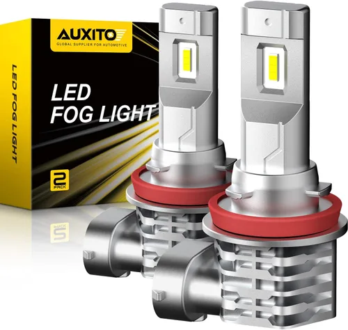 AUXITO Bombilla LED antiniebla H11 H8 sin ventilador, 40 W 6000 lm de alto brillo, 6500 K blanco frío, chips LED CSP, bombillas antiniebla H16 H11