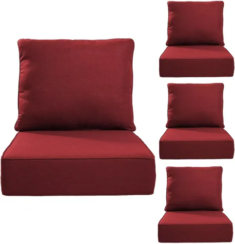 Miniatura 57 de Rilyson Cojines de patio para muebles de exterior, 22 x 24 pulgadas, respaldo alto y asiento profundo, cojín de exterior para sillas de patio, sofá