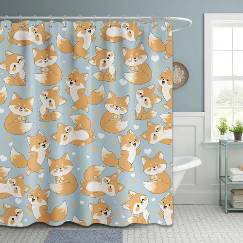Miniatura 20 de Cortina de ducha floral para primavera y verano, flores silvestres, flores y mariposas, decoración de baño, tela impermeable con ganchos, 70