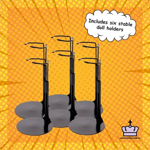 Miniatura 5 de Kaiser Soporte de muñeca negro - Soporte de figura de acción con alambre de cintura expandible para muñecas de 8 a 12 pulgadas (6 piezas)