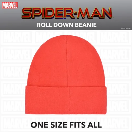 Miniatura 5 de Concept One Marvel Spider-Man Miles Morales Roll Down Cuff Beanie Hat, Knitted Winter Skull Cap