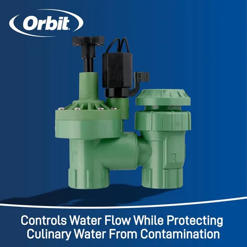 Miniatura 5 de Orbit 57604 - Paquete de 3 válvulas antisifón automáticas de 1 pulgada FPT serie 100 con control de flujo y reductor de 3/4 pulgadas