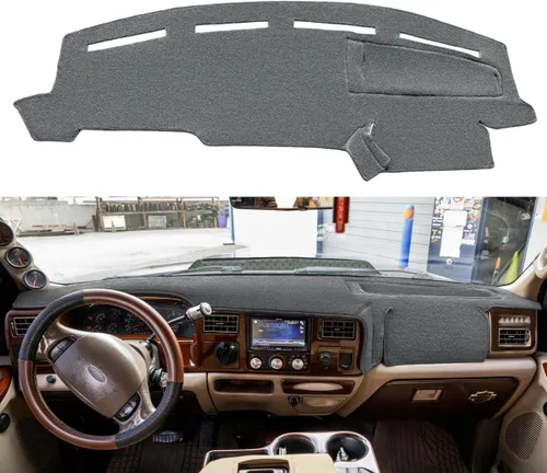 Miniatura 7 de Yiz Cubierta de Tablero Cubierta de Tablero Alfombrilla Almohadilla Alfombra Ajuste Personalizado para Ford F250 F350 F450 Super Duty 1999 2000 2001