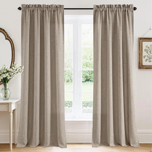 Miniatura 70 de RYB HOME Cortinas extralargas de 108 pulgadas de largo, transpirables con bolsillo para barra, cortinas traslúcidas blancas para sala de estar