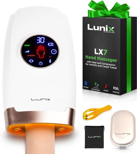 Miniatura 8 de Lunix LX7 Masajeador de manos eléctrico con pantalla táctil con compresión y calor, terapia de puntos de presión para artritis, alivio del dolor