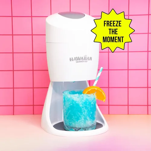 Miniatura 11 de Hawaiian Shaved Ice, Máquina Trituradora de Hielo y Paquete de Jarabes para Fiesta , Blanco