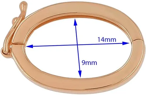 Miniatura 2 de Conector de fianza colgante de plata de ley ovalado para acortador, 0.709 in, chapado en oro rosa