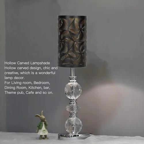Miniatura 7 de Pantalla de lámpara de tambor grande de metal de corte negro, pantalla de metal de barril, cubierta de sombra de luz decorativa para mesita