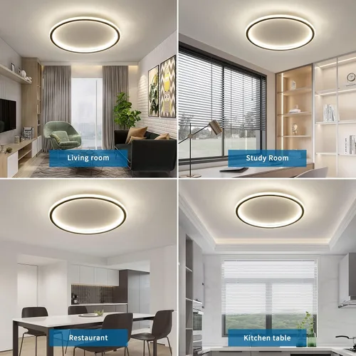 Miniatura 6 de Lámpara de techo de montaje empotrado de 15.7 pulgadas, lámpara de techo LED redonda de 40-60 W, lámpara de techo moderna y delgada, luces de techo