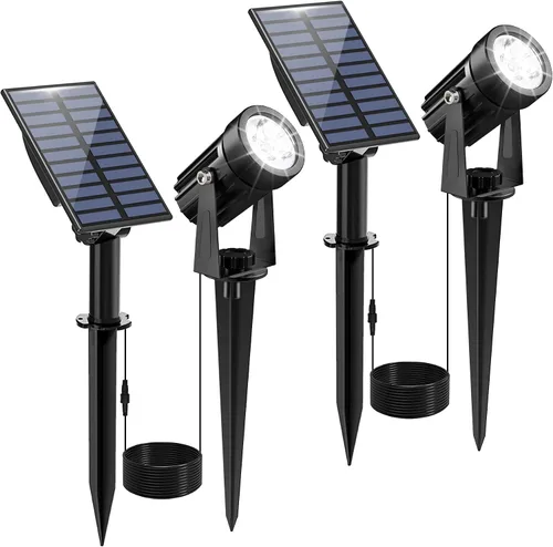 Miniatura 18 de Luces solares para exterior, focos de paisaje IP65 impermeables con cable de 3m, luces de pared para exterior con encendido y apagado automático