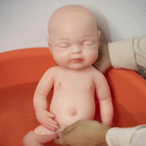 Miniatura 3 de AISITE Muñeca bebé niña de silicona completa de 16 pulgadas – Muñecas realistas Reborn de silicona de cuerpo completo durmiendo niña (ojos cerrados)
