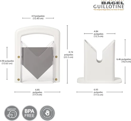 Miniatura 2 de Hoan The Original Bagel Guillotine Slicer - Rebanadora de Hoja de Acero Inoxidable de 9.25 Pulgadas - Cortador de Bagel Seguro, Eficiente y Fácil