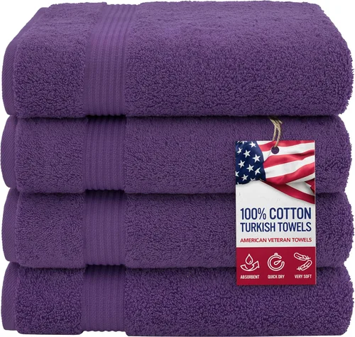 Miniatura 9 de Toalla American Veteran, Juego de Toallas de Mano para Baño de 4, 100% Conjunto de Toallas de Mano Turcas de Algodón, Toallas de Mano Suave