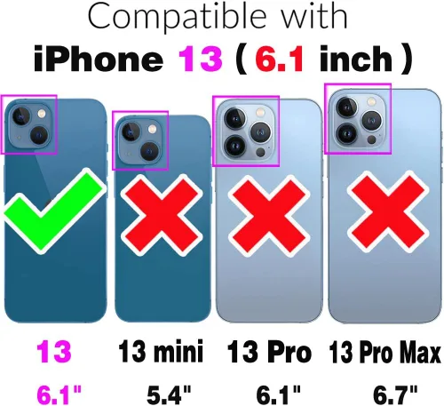 Miniatura 2 de Asuwish Funda compatible con iPhone 13 de 6.1 pulgadas y protector de pantalla de vidrio templado, tarjetero de cuero con función atril para iPhone