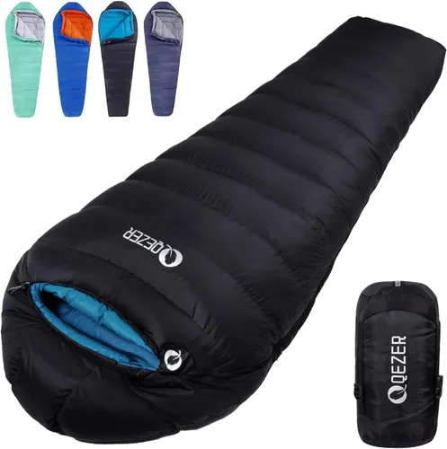 Down Sleeping Bag for Adults, 0°F 10°F 15°F 20°F 600 Fill Power Mummy Lightweight Compact Cold and Warm Weather Backpacking Sleeping Bag for Camping