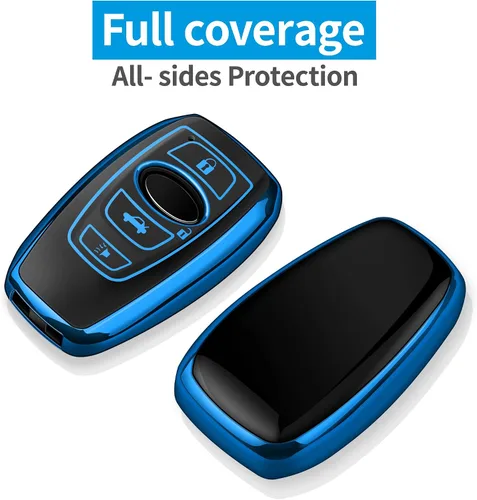 Miniatura 2 de Funda compatible con llavero Subaru con llavero de cuero, funda de TPU suave con protección de 360 grados para llaves para Forester CrossTrek