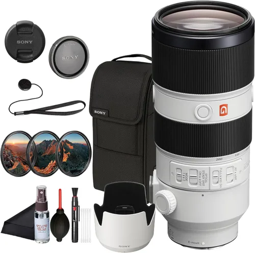 Sony FE 2.756-7.874 in F2.8 GM OSS Teleobjetivo zoom lente – Premium G Master Optics, apertura brillante constante SEL70200GM, kit de filtro,