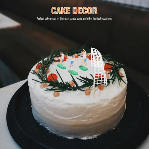 Miniatura 7 de YARNOW Decoración de pastel temático de juego de fútbol, 18 piezas, adornos de pastel de mini jugador de fútbol, adorno de postre de cumpleaños